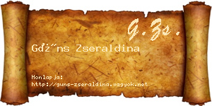 Güns Zseraldina névjegykártya